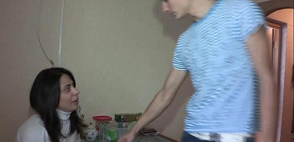  Kitchen sex with teen neighbor Ira